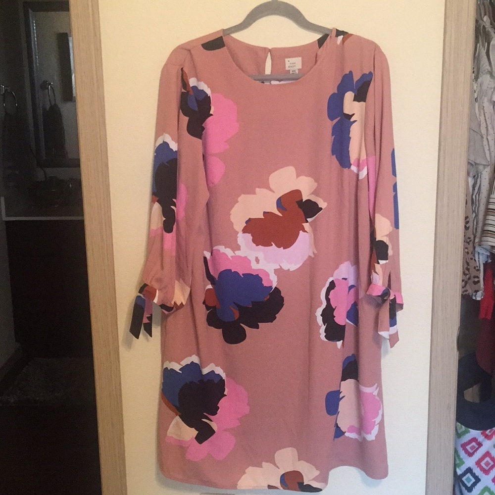 Dusty Rose abstract floral dress